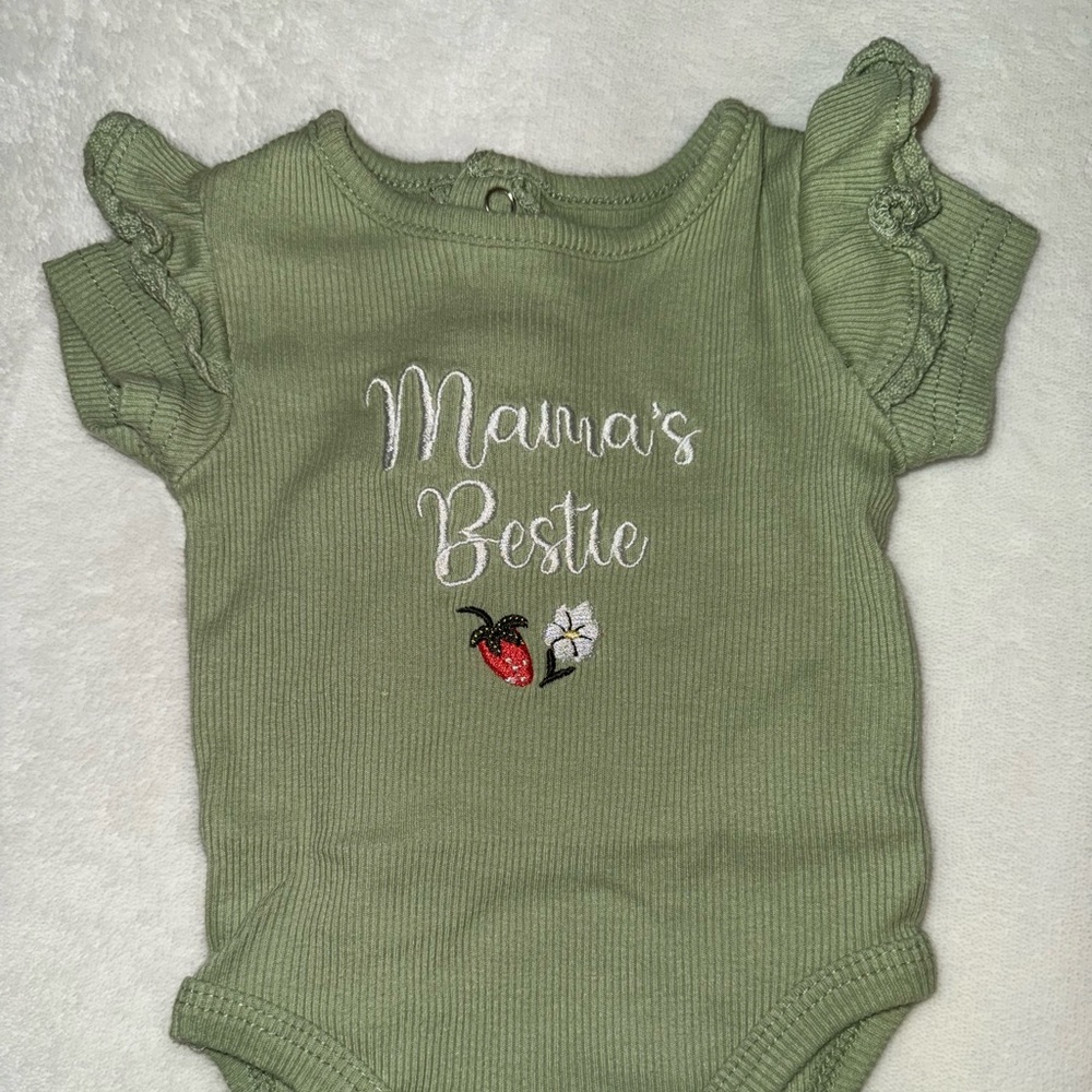 Tahari Green and Cream Baby Girl Set